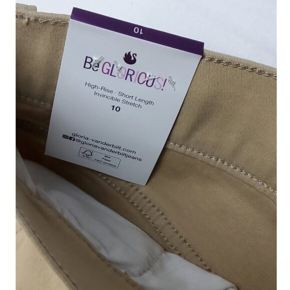 Gloria Vanderbilt Shape Effect Shorts Smoothing Panel Size 10 NWT (Tan) - Picture 8 of 10